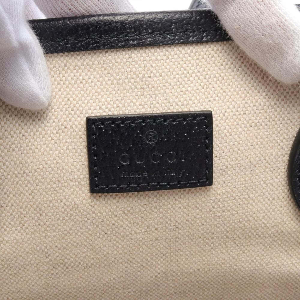 Gucci Ophidia GG Supreme Tote Bag Canvas Leather Navy Blue Beige - Picture 4 of 4